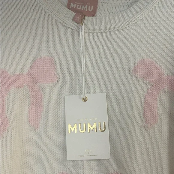 NWT MUMU pink bow sweater - Picture 3 of 8